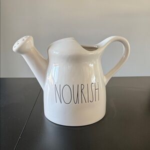 White Ceramic Watering Can-Rae Dunn